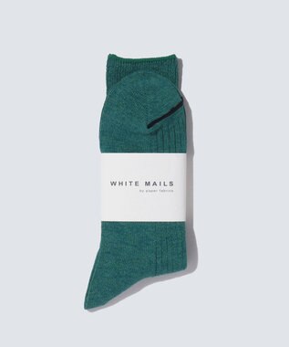WHITE MAILS PAPER RIB CREW SOCKS ソックス グリーン