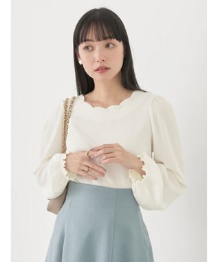 earth music&ecology スカラップビジュープルオーバー Ivory