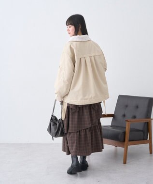 earth music&ecology ハイウエストランダムティアードチェックスカート Check Brown