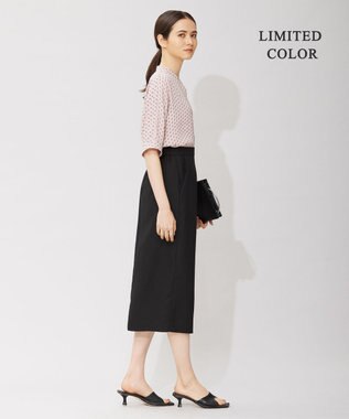 ICB 【接触冷感・UVケア・速乾・洗える】FluidBackSatin ナロースカート ブラック系［WEB限定］