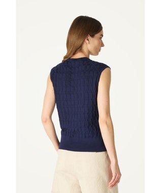 DAKS John Smedley for DAKS ハウスチェックノースリーブトップ ネイビー