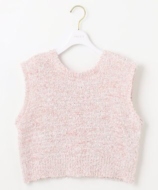 ANY SIS L 【前後着用可】リボンヤーン ベスト ピンク