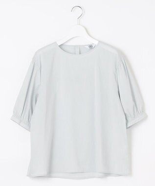 J.PRESS LADIES L 【WEB限定カラーあり・洗える】ラミーポプリン ボリュームスリーブ ブラウス ライトグレー系