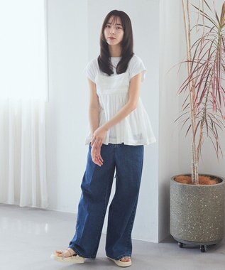 earth music&ecology サイドベルトデニムパンツ Medium Indigo