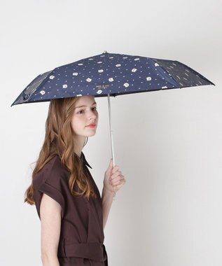 MOONBAT 【 遮光率100％/遮熱/UV/軽量】PAUL&JOE ACCESSOIRES(ポール&ジョー) 晴雨兼用日傘 ジプシー ネコ 折りたたみ傘 ネイビーブルー