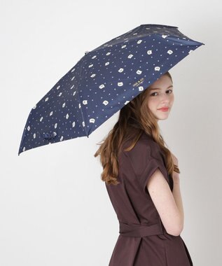 MOONBAT 【 遮光率100％/遮熱/UV/軽量】PAUL&JOE ACCESSOIRES(ポール&ジョー) 晴雨兼用日傘 ジプシー ネコ 折りたたみ傘 ネイビーブルー