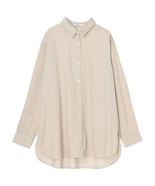 Green Parks 柔らかい細コールシャツ Ecru