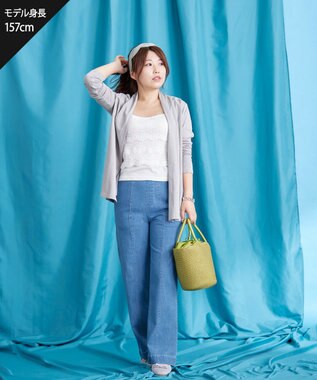 Tiaclasse 【洗える】スカラップニレースニットキャミソール オフホワイト