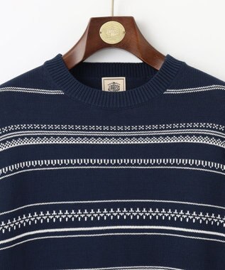 J.PRESS MEN ドライコットン フェアアイルニット ネイビー系1