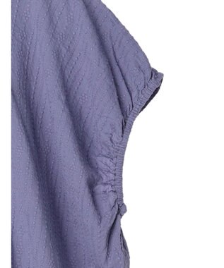 Green Parks インド綿　ＳＥＴ２点　マルチ刺繍ブラウス＋タンク Purple