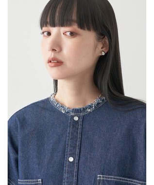 earth music&ecology スクエアデニムシャツ Indigo