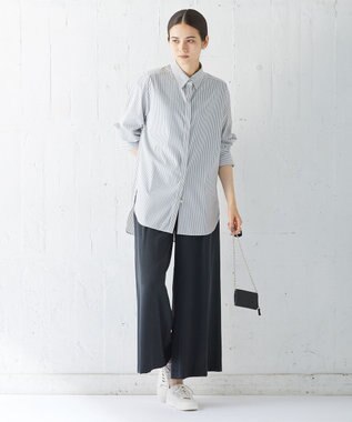 ICB 【洗える】 フィブリルツイル タックパンツ ブラック系