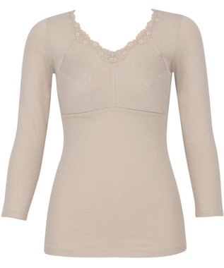 Wing カップ付きあったかインナー オーガニックコットン混(身生地部) ムレにくい 【綿の贅沢 オーガニック】 8分袖 長袖 秋 冬 ET4833 ウイング／ワコール