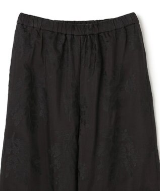 UNFILO 【ウエストゴム】ボタニカル エンブロイダリー パンツ ブラック