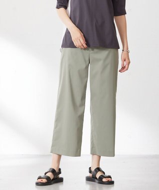 J.PRESS LADIES 【洗える】ハイテンションT/Rライトカルゼ セミワイド パンツ スモーキーグリーン系