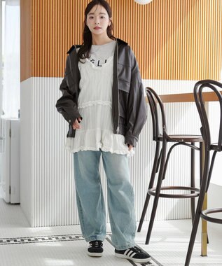 WEGO ヴィンテージライクFレザーブルゾン ダークブラウン