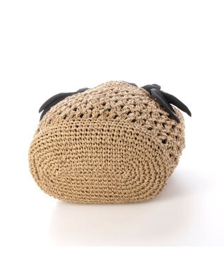 UNBILLION カシュカシュ cachecache / 下がりリボン柄編みトート ブラック