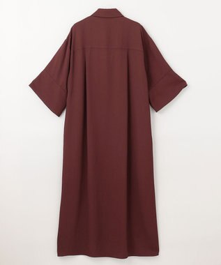 NAVE 【ReNAVE  洗える】アセテートギャバシャツドレス バーガンディ