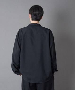 WEGO ワンポイントルーズシャツ（LS） ブラック