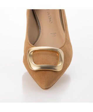 MODE ET JACOMO <MODE ET JACOMO>ポインテッドトゥバックルパンプス キャメルスエード