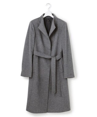 23区 L ウールカシミヤビーバー スタンドカラー  コート グレー系