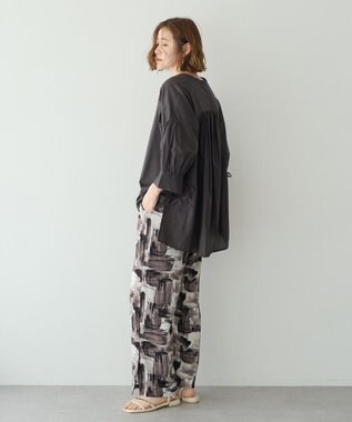 YECCA VECCA アブストラクト柄ワイドパンツ Gray