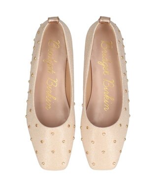 Bridget Birkin 【Bridget Birkin】ドットビジューグリッターフラットシューズ ゴールド雑材