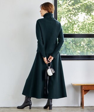 ICB L ミルドウール オフタートルプルオーバー パイングリーン系