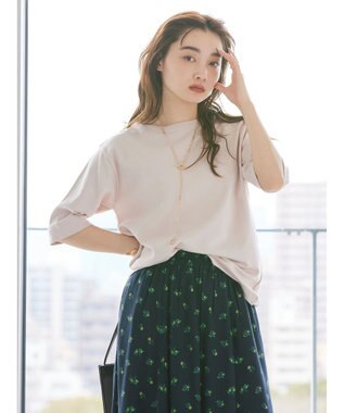 AMERICAN HOLIC ５分袖ボートネックカットプルオーバー Pink