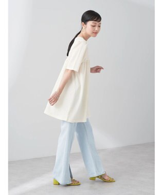 earth music&ecology ジャガードギャザーチュニック Ivory