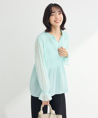 Green Parks マジョリカブラウス Light Green