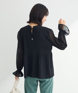 Green Parks マジョリカブラウス Black