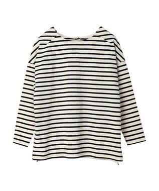 earth music&ecology バック釦ボーダーチュニック Ivory