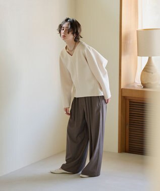 #Newans 【洗濯機可能/セットアップ】コクーンシルエットエアリープルオーバー オフ