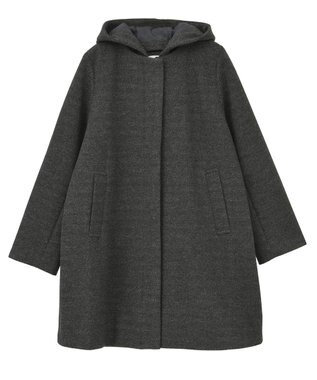 Green Parks ２ｗａｙフード取り外しＡラインコート Charcoal Gray