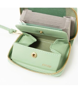 UNBILLION ペルケ perche / シープボックスキルト・ジャバラカードウォレット ライトグリーン