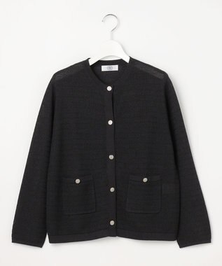 J.PRESS LADIES Paper Blend Summer ニット ジャケット ネイビー系