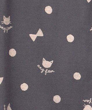 ANY KIDS 【WEB限定】フリル付き総柄レギンス チャコール×ネコ