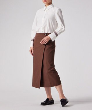 Paul Smith コットンギャバジン Aラインスカート チェスナット