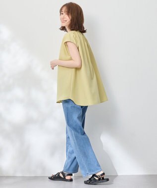 ANY ギャザーショートスリーブブラウス イエロー