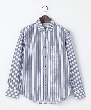 JOSEPH ABBOUD 【オーガニックコットン】オーガニックコードストライプ シャツ サックスブルー系1