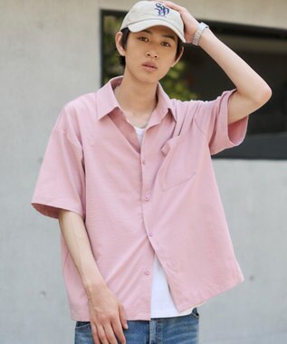 WEGO クロップドSSムジシャツ ピンク