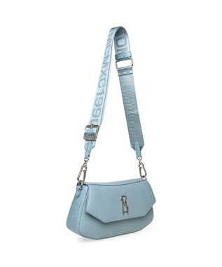 STEVE MADDEN BLYON-C ロゴフラップショルダーバッグ ブルー