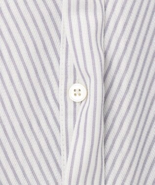 J.PRESS LADIES S 【洗える】ドビー強撚ストライプ 前開き ブラウス ラベンダー系1