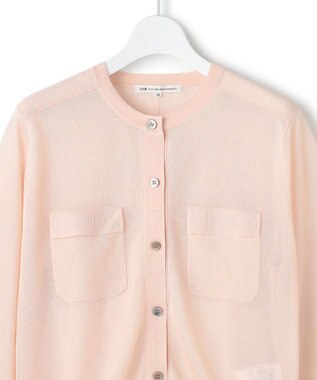 23区 【先行予約/WEB&一部店舗限定カラーあり】シャイニーシアー フラップポケット カーディガン [WEB&一部店舗限定]ピンク系