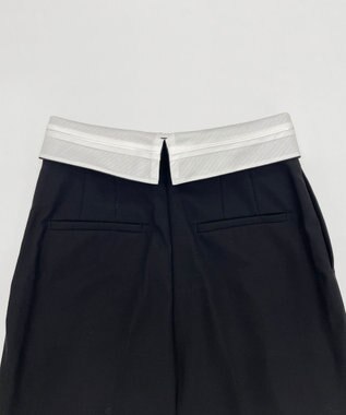 23区 【エステータ】コットンダブルクロス マーベルト ワイドパンツ ブラック系