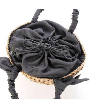 UNBILLION カシュカシュ cachecache / 下がりリボン柄編みトート ブラック