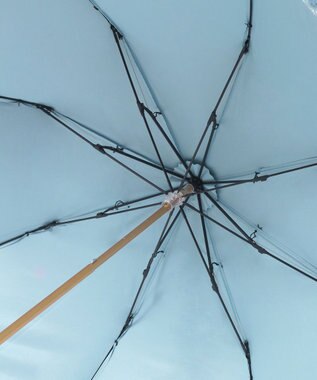 MOONBAT 【遮光/晴雨兼用日傘】POLO RALPH LAUREN（ポロラルフローレン） 折りたたみ日傘 エンブフリル 遮熱 UV スカイブルー