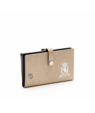 A.D.M.J. 【牛革】メタリックレザー/ガマグチ付ロングウォレット ゴールド