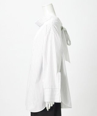 23区 【GOLD LABEL】コットンニドム 2WAYボウタイ ブラウス オフストライプ